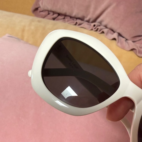 Saint Laurent SL68 004 Cat Eye Ivory Grey Sunglasses 54 mm Women\'s